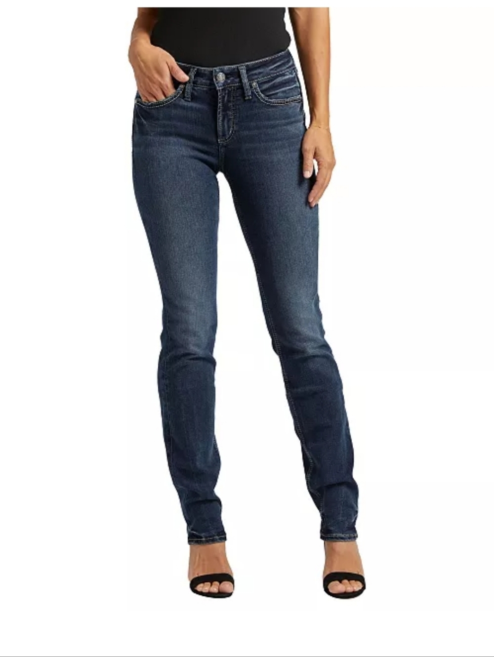 Silver Suki Straight Leg Curvy Mid Rise Jeans